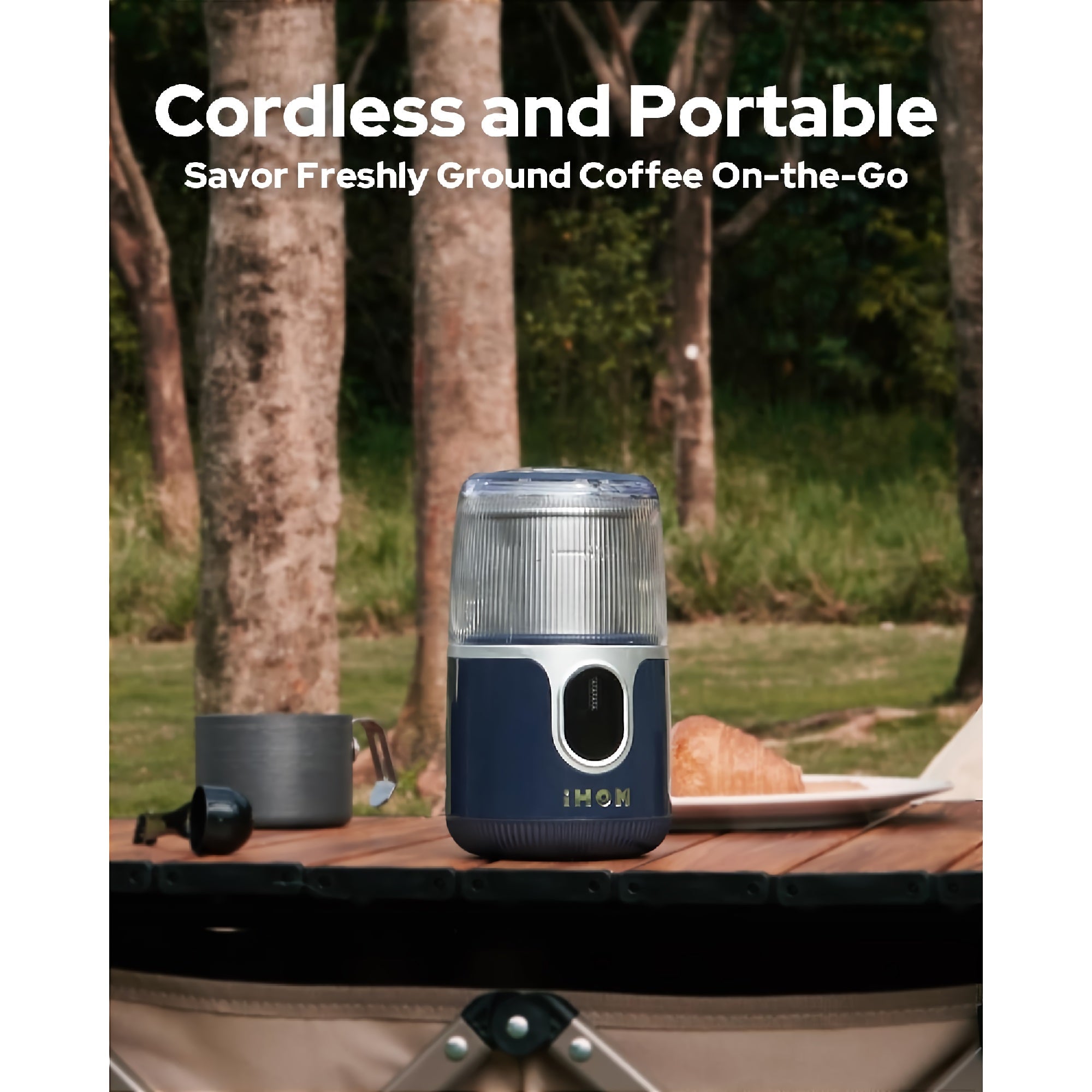 Cordless Coffee Grinder, Electric Bean Spice Grinder with 304 Stainless Steel Blade, 85 Grinds Per Charge for Home, Kitchen, Travel - ICG-1001L Cordless Coffee Grinder, Electric Bean Spice Grinder with 304 Stainless Steel Blade, 85 Grinds Per Charge for Home, Kitchen, Travel - ICG-1001L